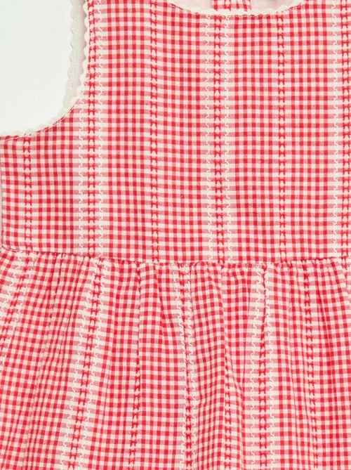 Robe vichy en gaze de coton - Kiabi