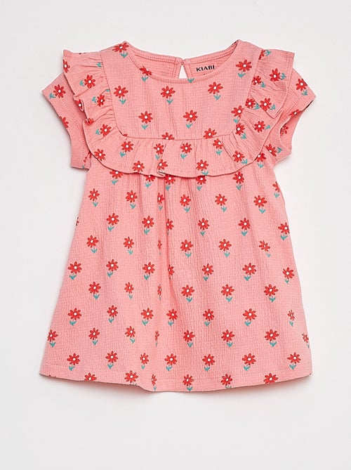 Robe volantée à manches courtes - Kiabi