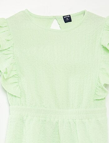 Robe volantée en matière gaufrée