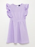 Robe volantée en matière gaufrée Violet - Kiabi