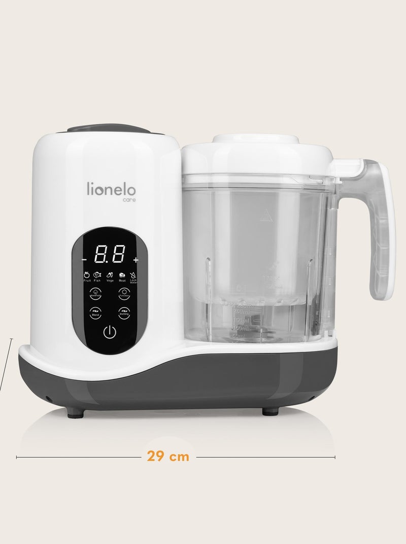 Robot cuiseur bébé 5en1 LIONELO - Mixeur - Cuiseur vapeur - Chauffe-biberon - Stérilisateur Blanc - Kiabi