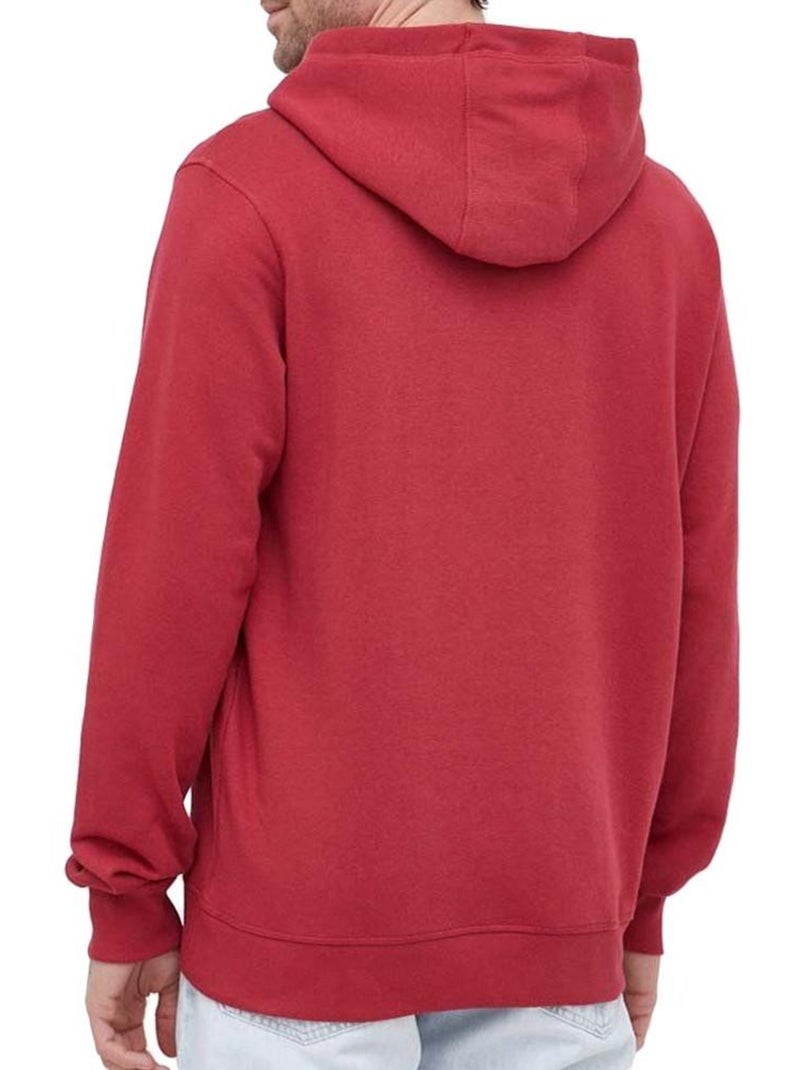 Rode guess hoodie voor heren met geborduurd logo Rood - Kiabi
