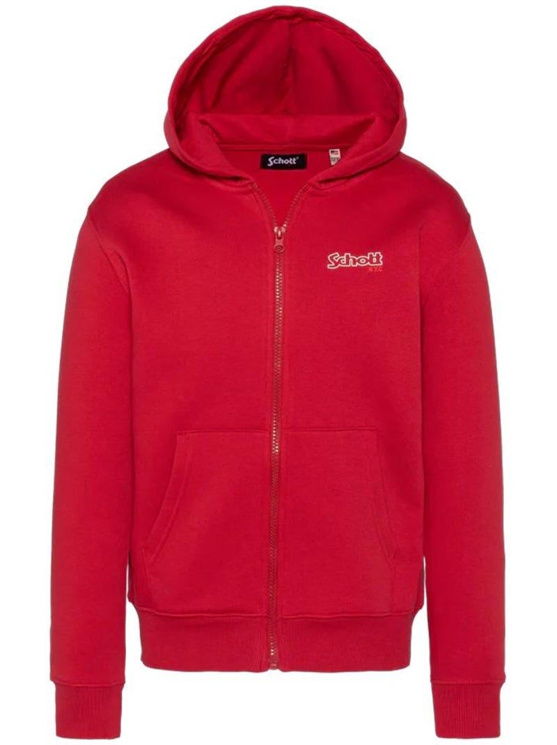Rode Hoodie met Rits voor Jongens van Schott Rood - Kiabi