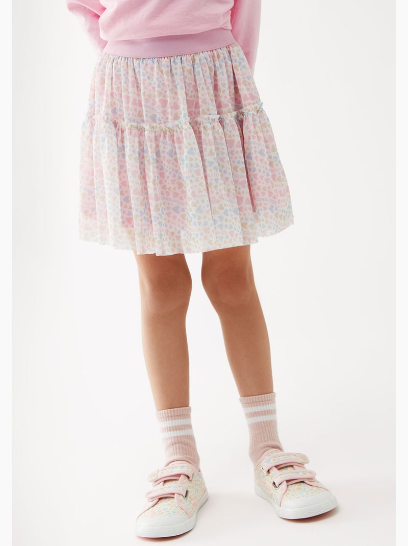 Rok conguitos falda con corazones Multicolor - Kiabi