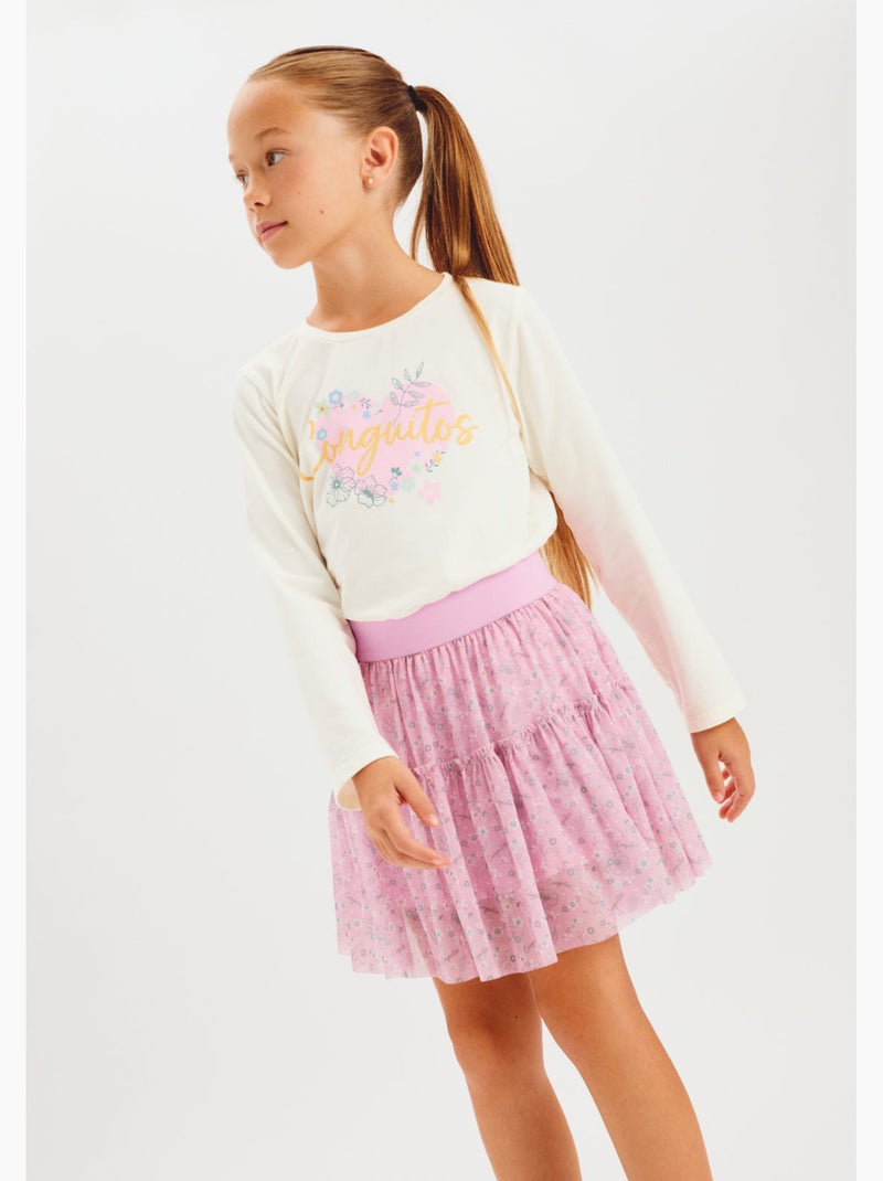 Rok conguitos falda corazones Roze - Kiabi