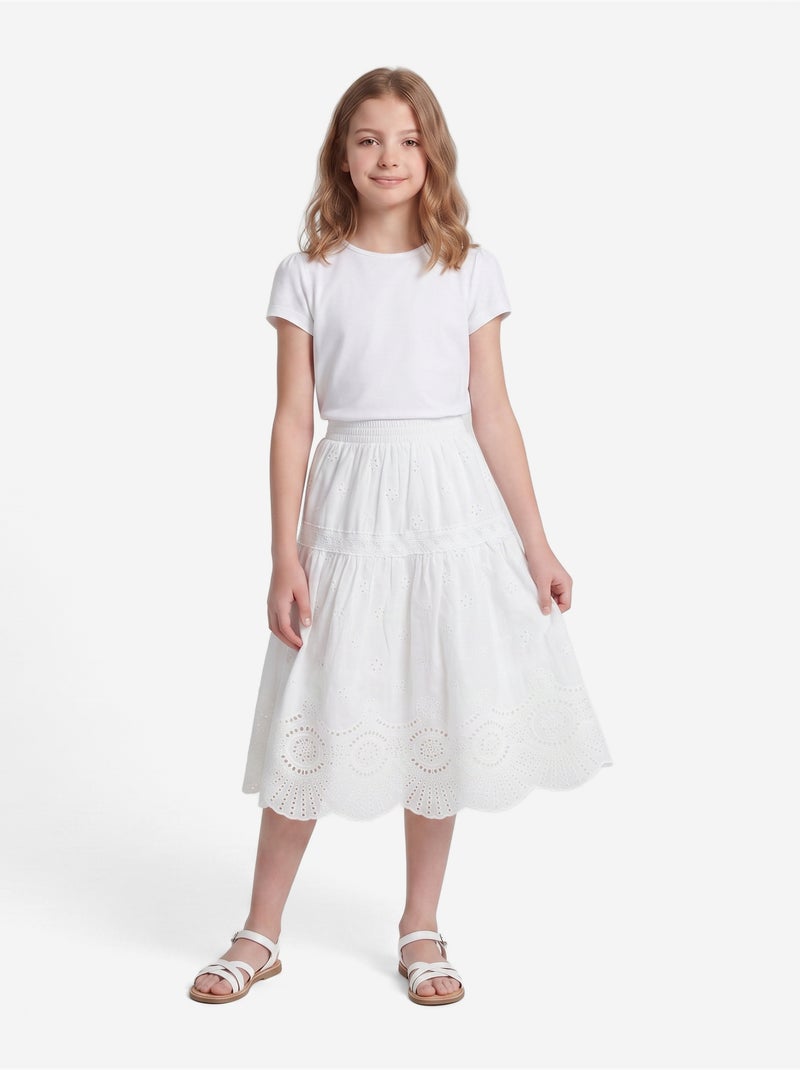 Rok met elastiek - Kids Star Wit - Kiabi