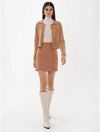 Rok met hoge taille en zijsplit