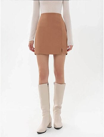 Rok met hoge taille en zijsplit