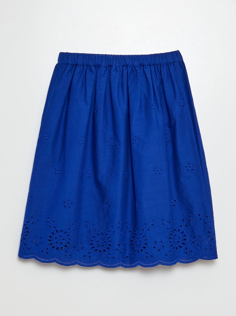 Rok met kanten motiefjes BLAUW - Kiabi