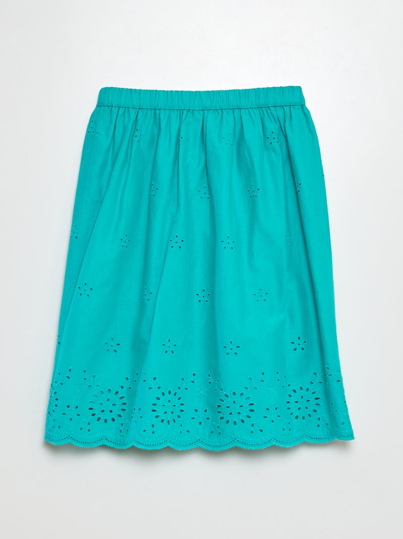 Rok met kanten motiefjes GROEN - Kiabi