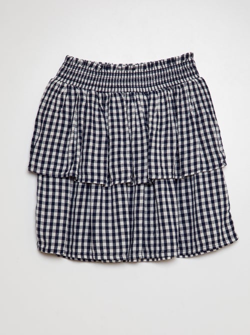Rok met print en ruche - Kiabi