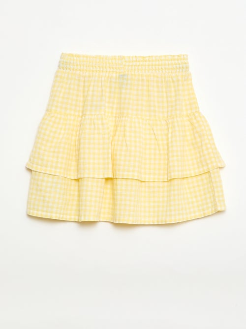 Rok met vichyruit en volants - Kiabi