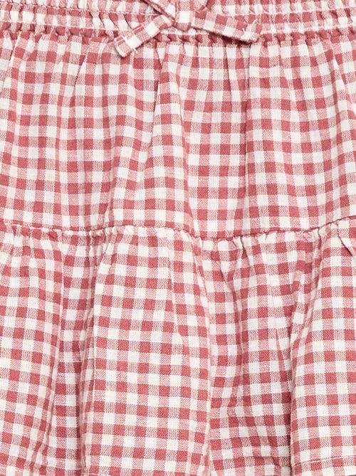 Rok met vichyruit en volants - Kiabi