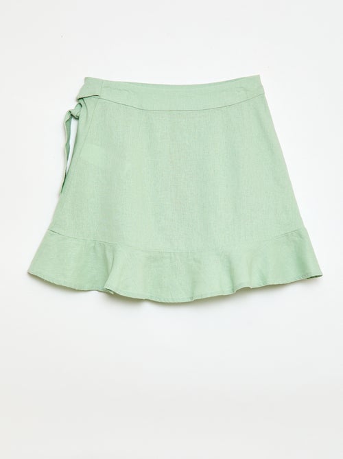 Rok met volants van linnenmix - Kiabi