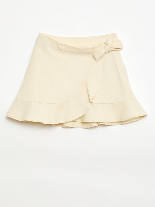 Rok met volants van linnenmix - Kiabi