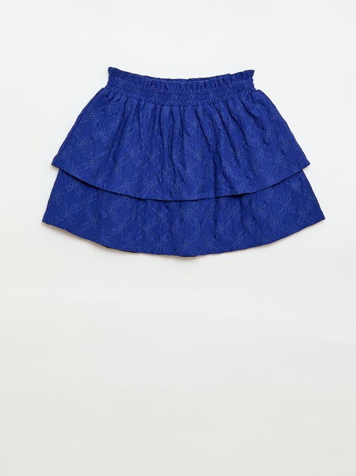 Rok van broderie anglaise met ruches - Kiabi