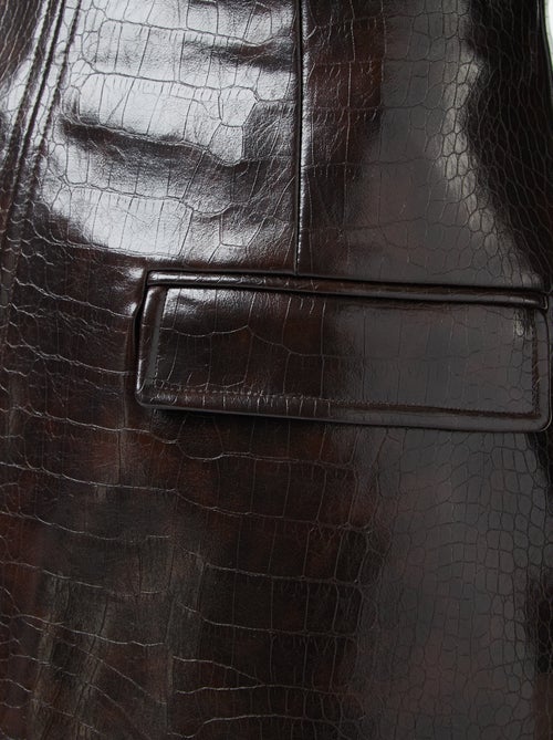 Rok van imitatieleer met slangenhuideffect en klepzakjes - Kiabi