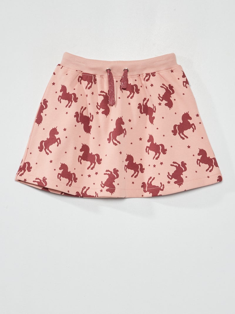 Rok van joggingstof met eenhoornprint ROSE - Kiabi