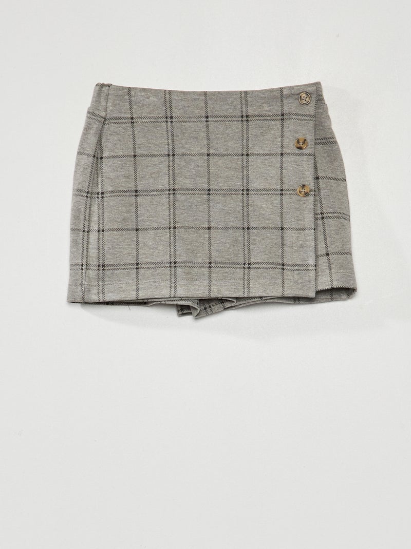 Rok van tricot met knoopjes GRIJS - Kiabi