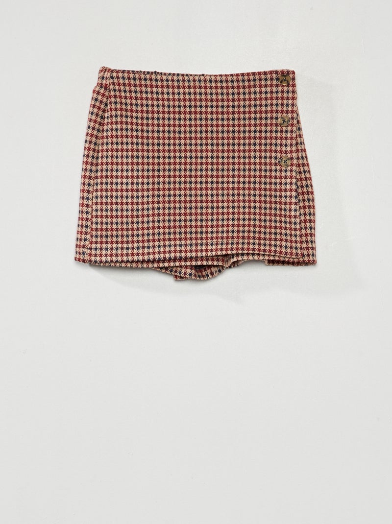 Rok van tricot met knoopjes ROOD - Kiabi
