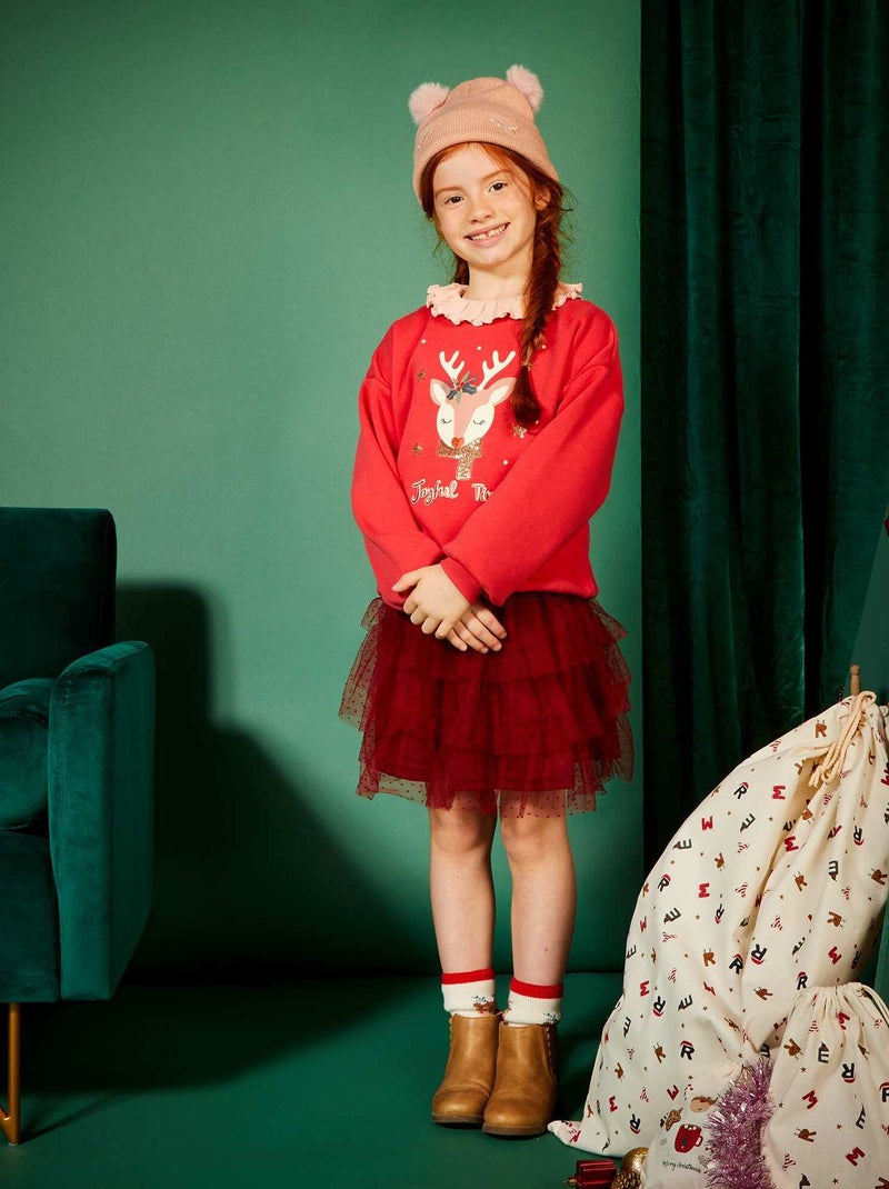 Rok van tule met stippenmotief ROOD - Kiabi