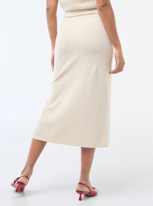 Rok van zachte tricot met gedrapeerd effect - Kiabi