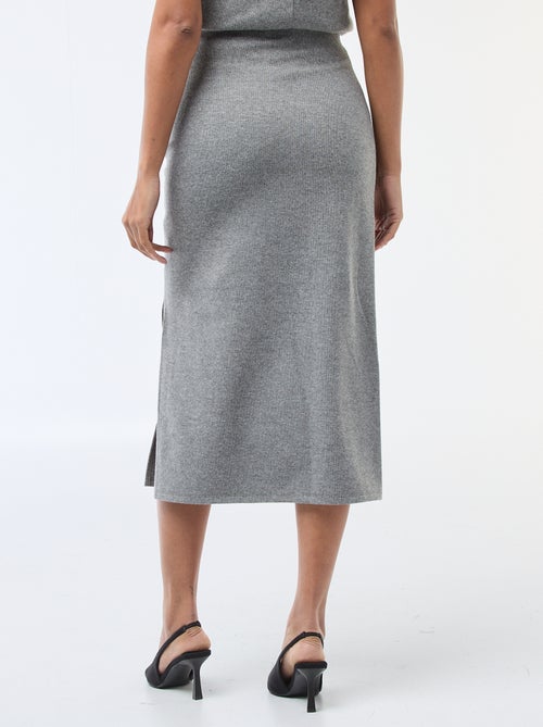 Rok van zachte tricot met gedrapeerd effect - Kiabi