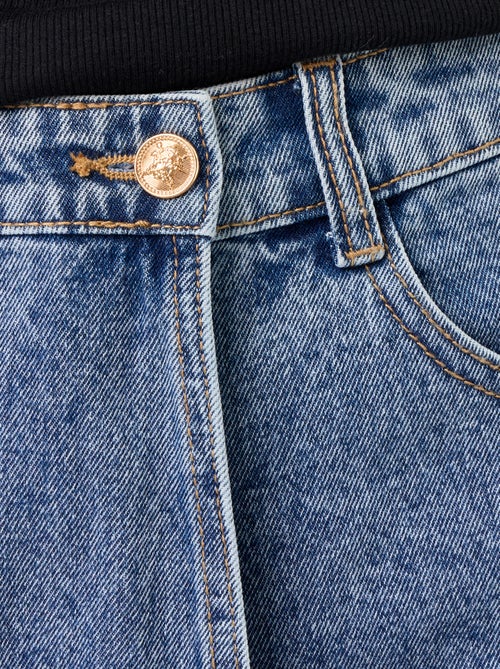 Rokbroek van denim met hoge taille - Kiabi
