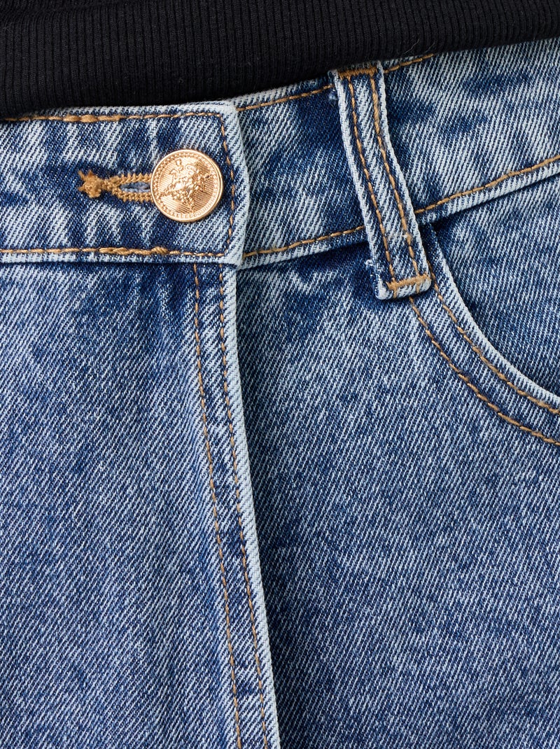 Rokbroek van denim met hoge taille Blauw - Kiabi