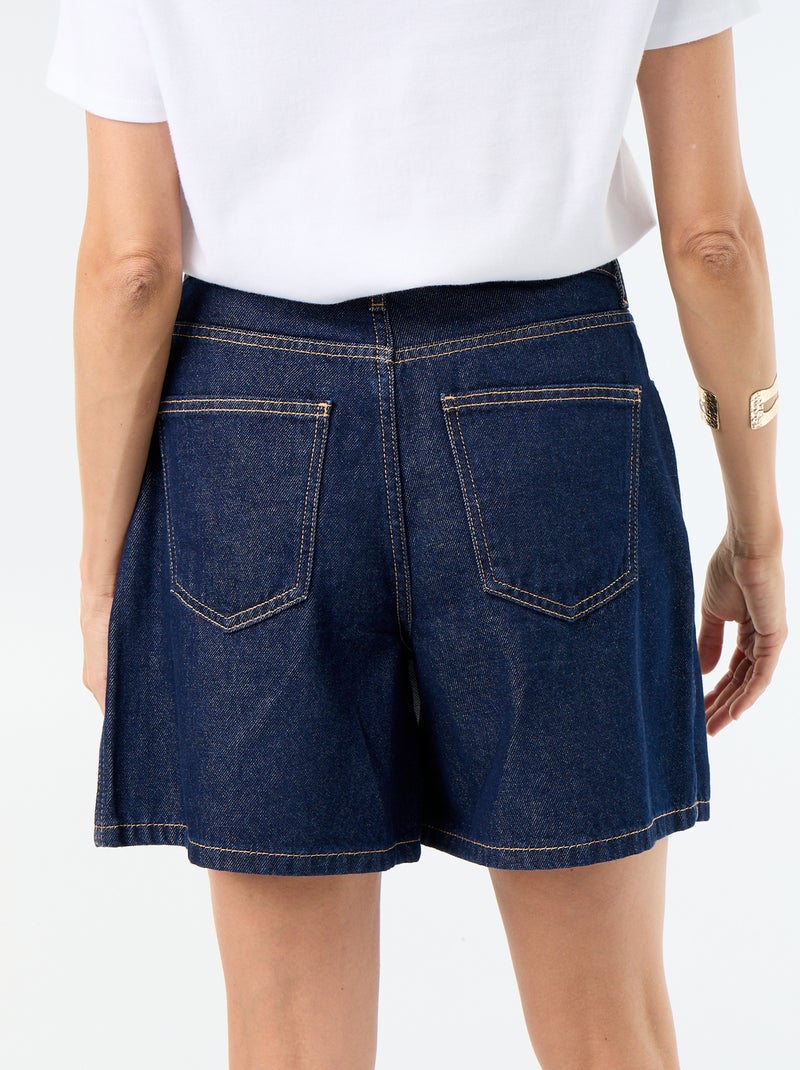 Rokbroek van ongewassen denim Blauw - Kiabi