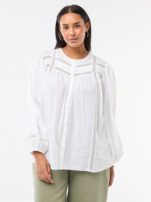 Romantische katoenen blouse - Kiabi