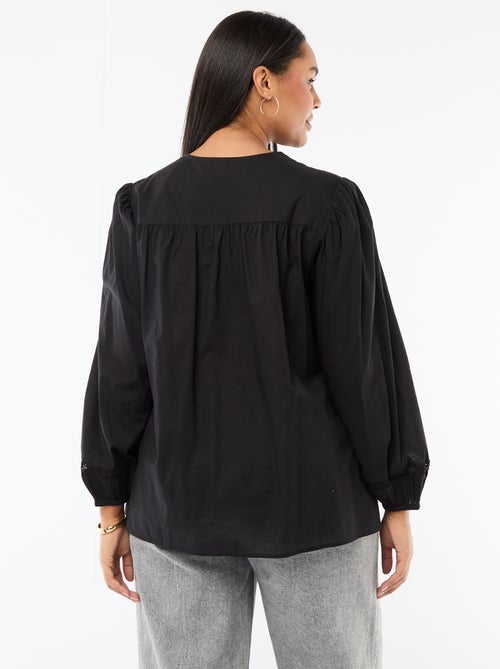 Romantische katoenen blouse - Kiabi