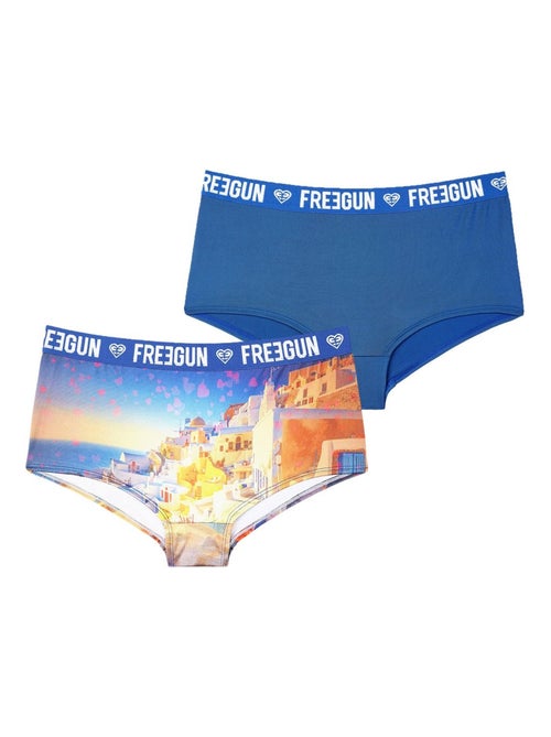 Romantische steden blauwe meisjes shorts set van 2 - Kiabi