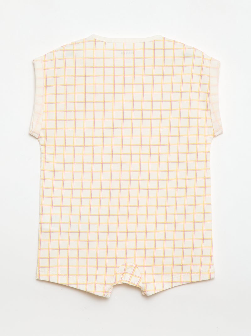 Romper met korte mouwen en motief Biege - Kiabi