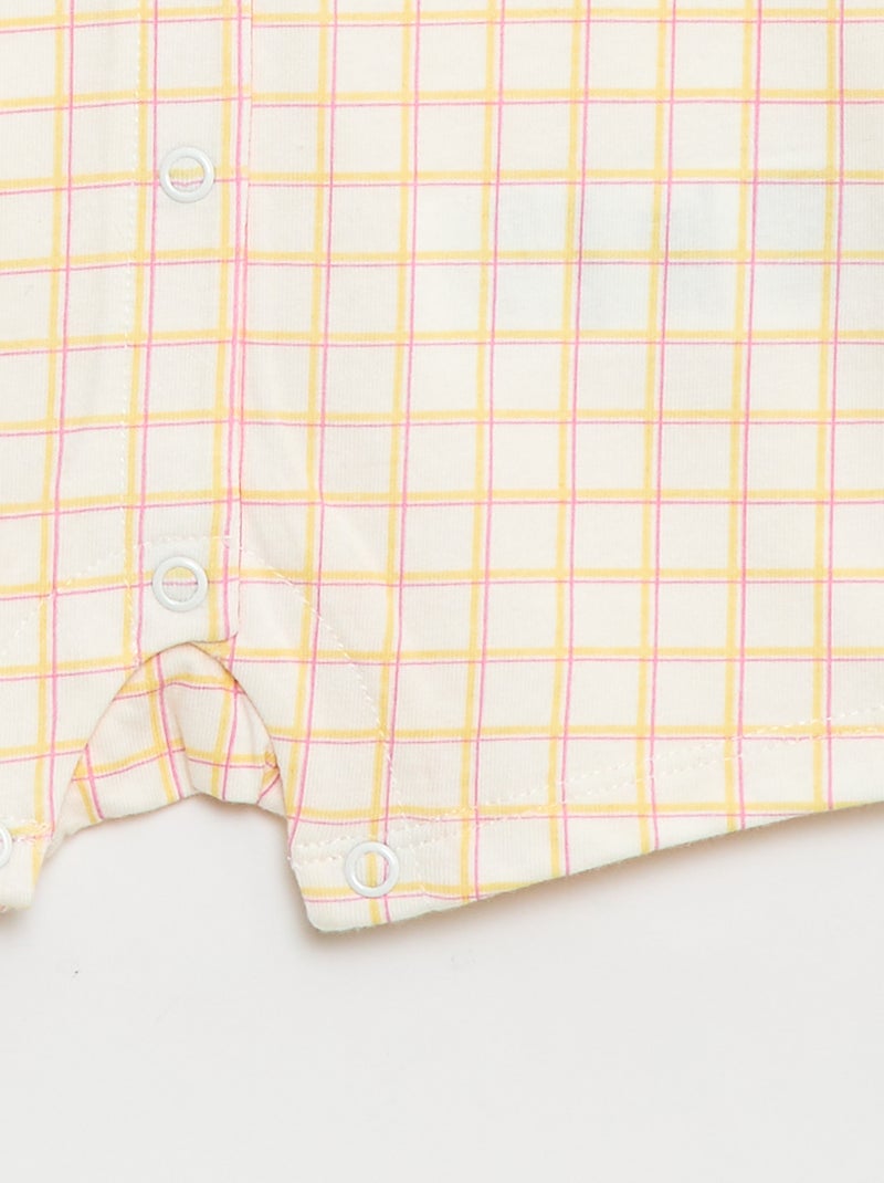 Romper met korte mouwen en motief Biege - Kiabi