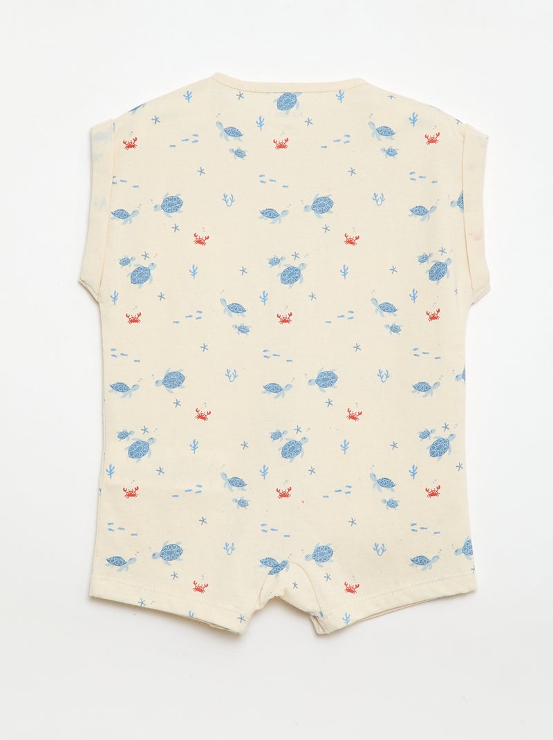 Romper met korte mouwen en motief Biege - Kiabi