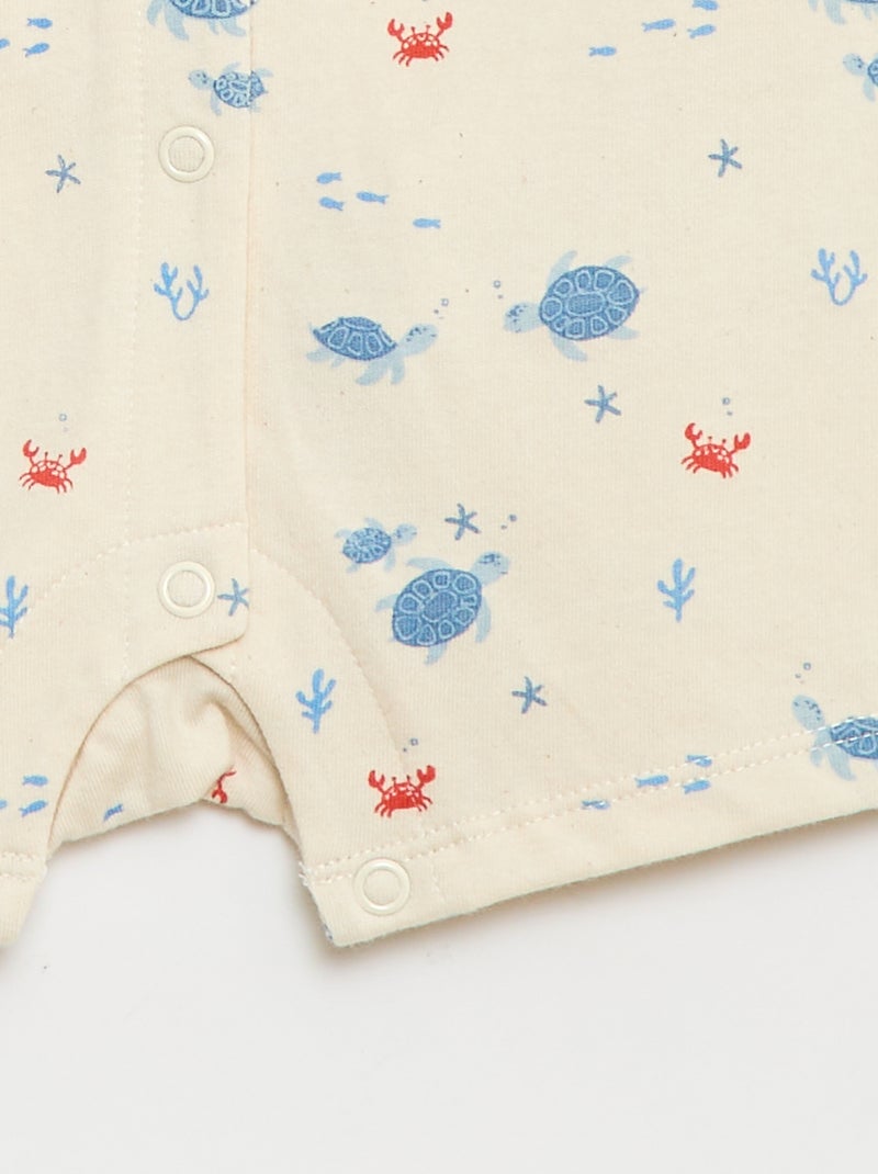 Romper met korte mouwen en motief Biege - Kiabi