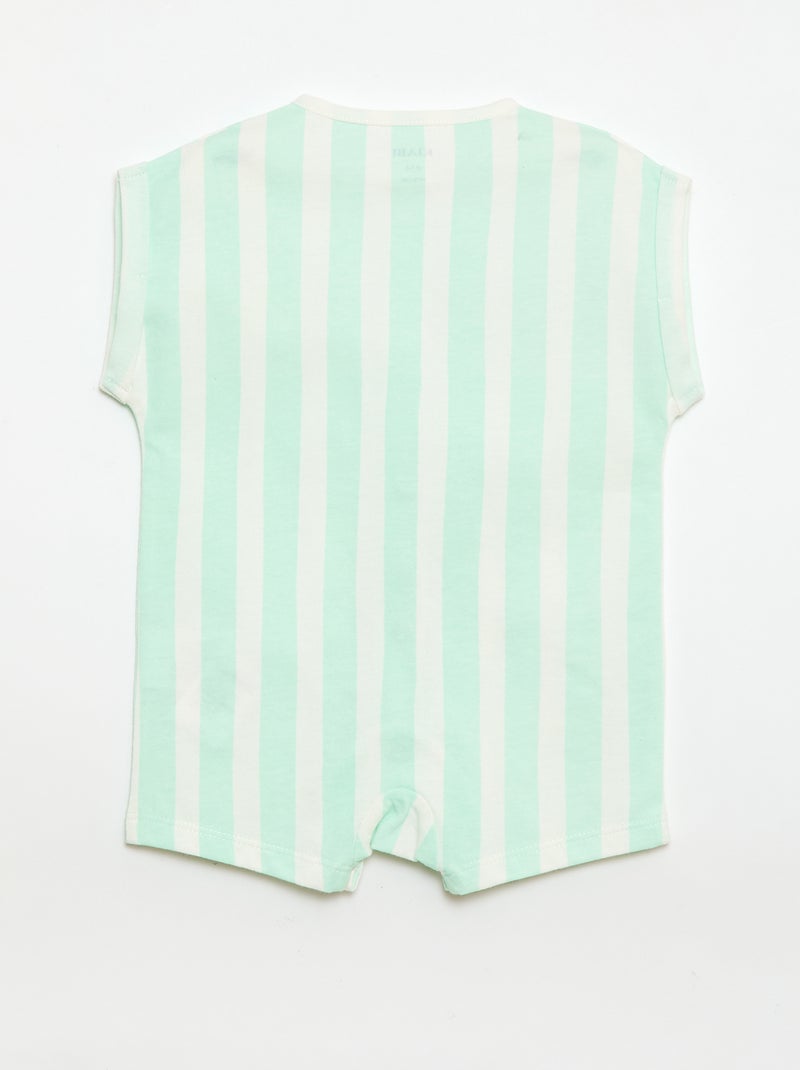 Romper met korte mouwen en motief Groen - Kiabi