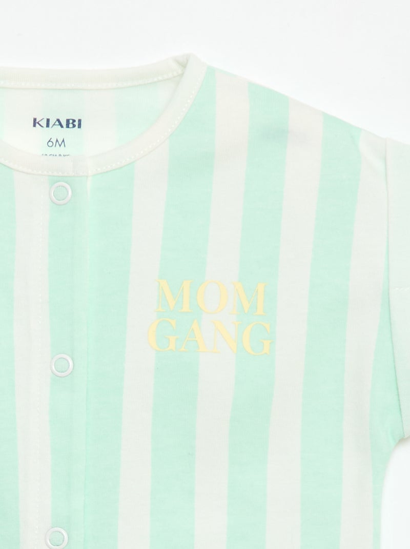 Romper met korte mouwen en motief Groen - Kiabi