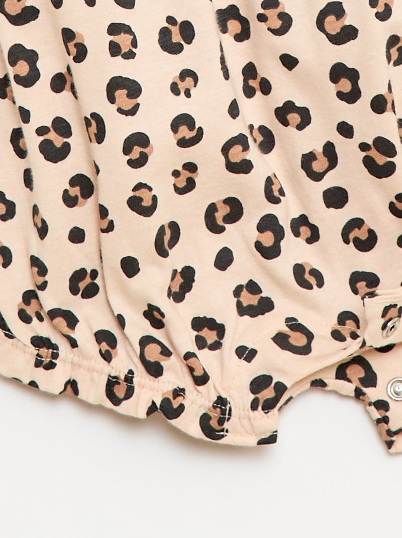 Romper met print van katoenen jersey Biege - Kiabi