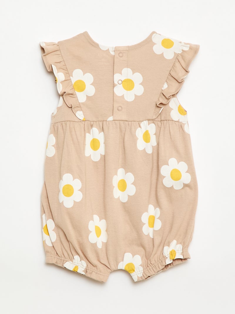 Romper met print van katoenen jersey Biege - Kiabi