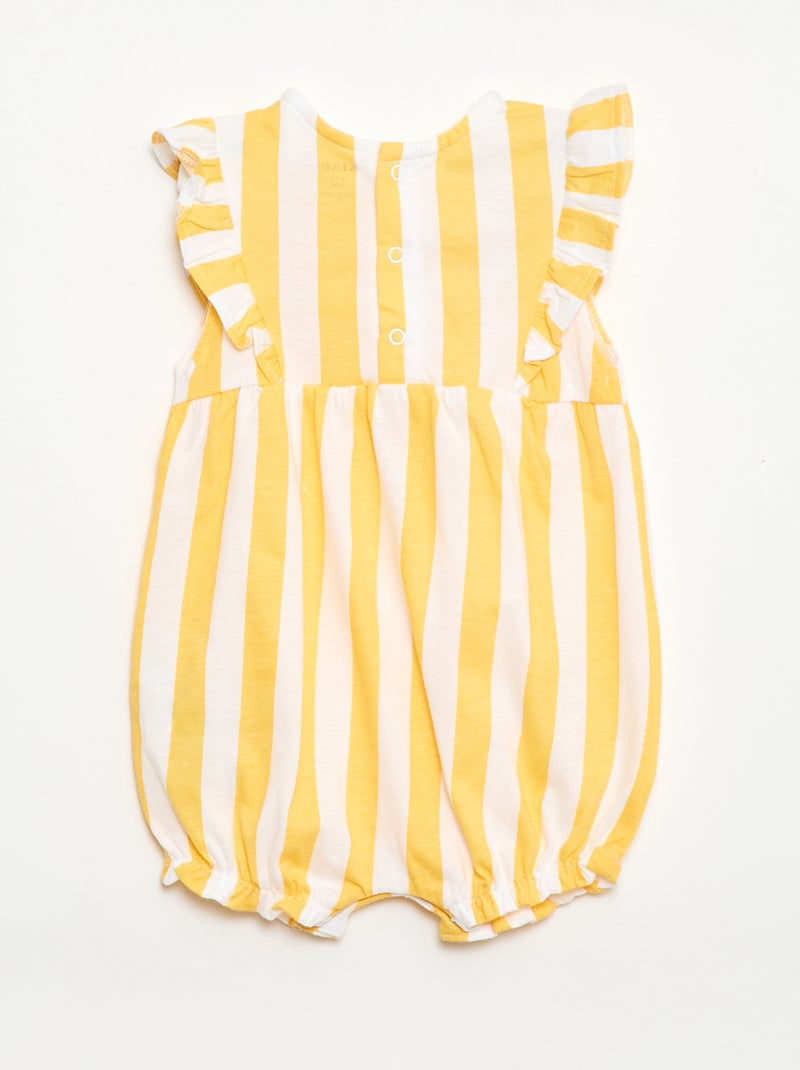 Romper met print van katoenen jersey Geel - Kiabi