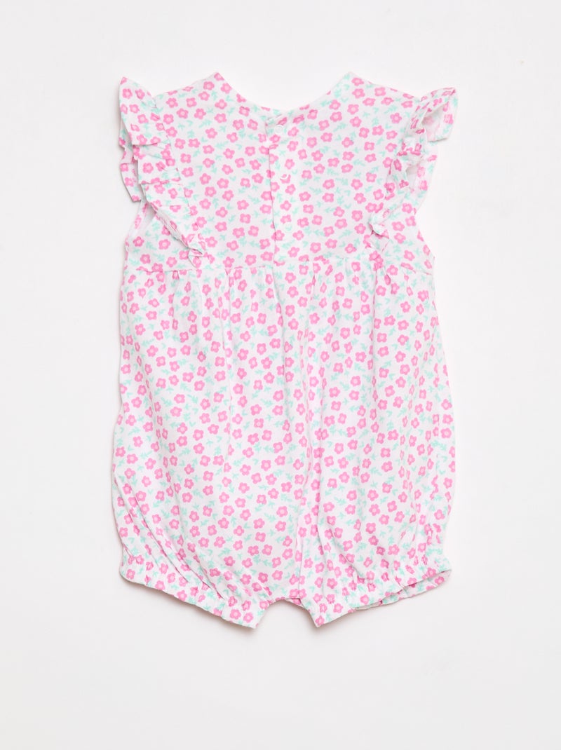 Romper met print van katoenen jersey Rose - Kiabi