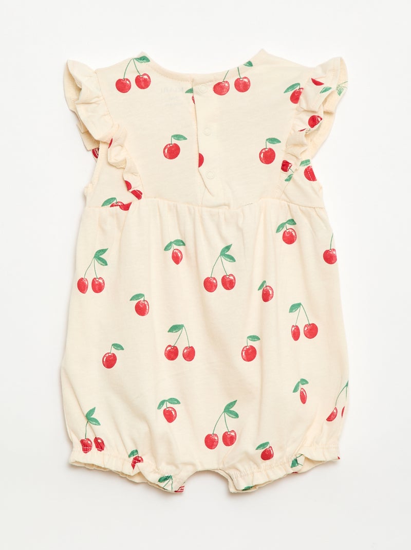 Romper met print van katoenen jersey Wit - Kiabi