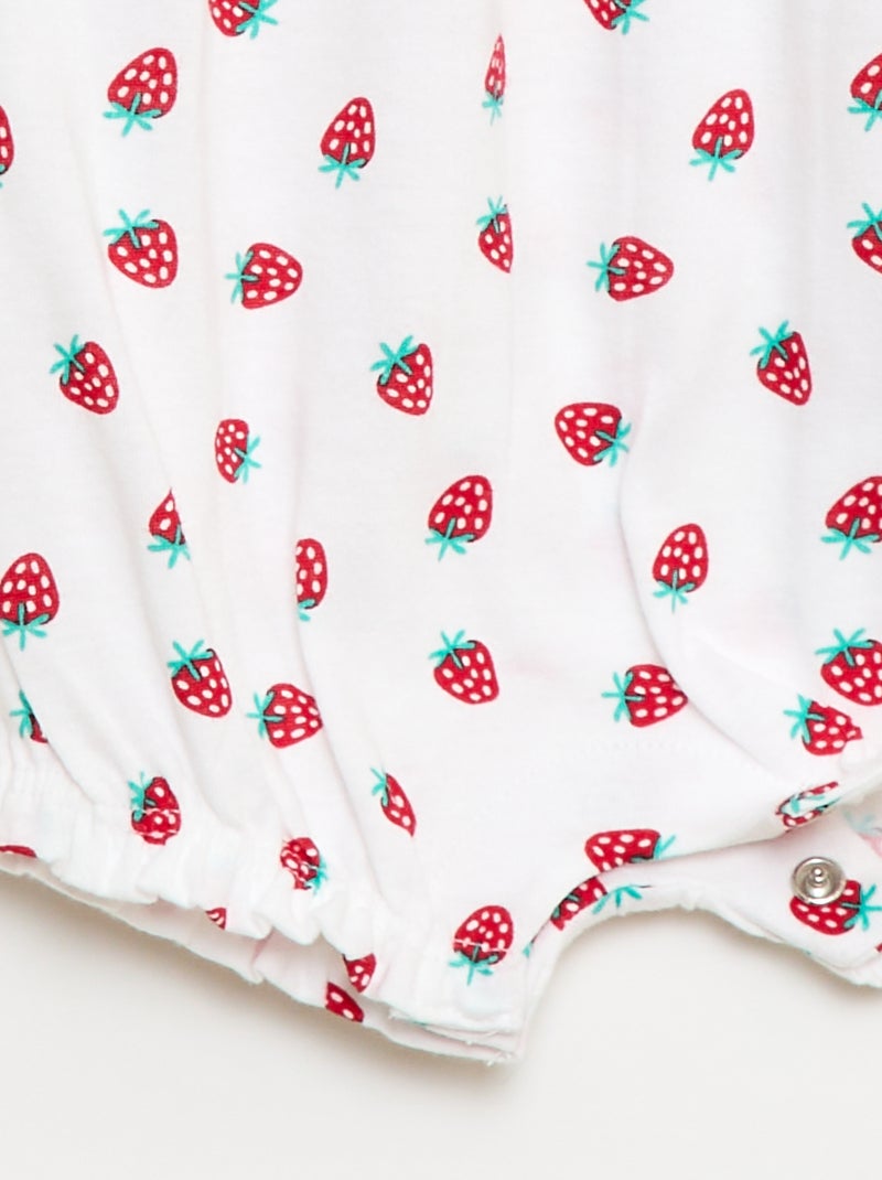 Romper met print van katoenen jersey Wit - Kiabi