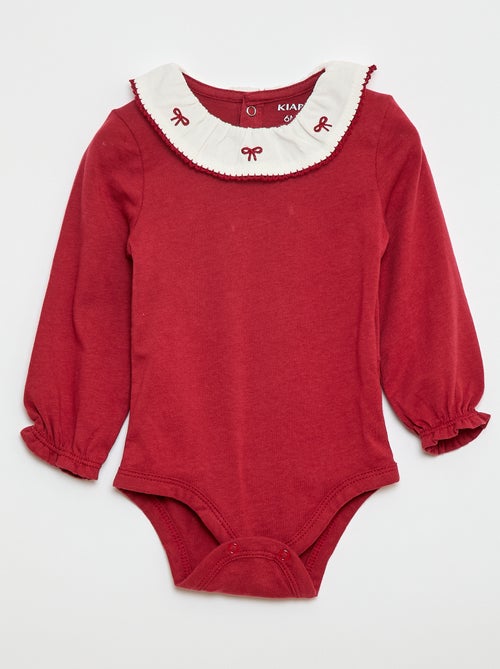 Rompertje met lange mouw en peterpankraagje - Kiabi