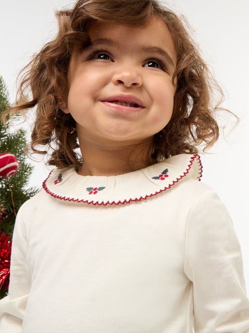 Rompertje met lange mouw en peterpankraagje - Kiabi