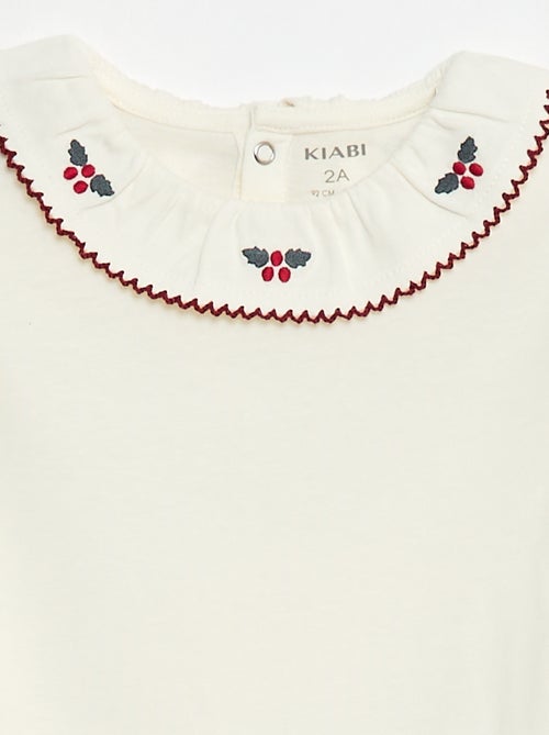 Rompertje met lange mouw en peterpankraagje - Kiabi