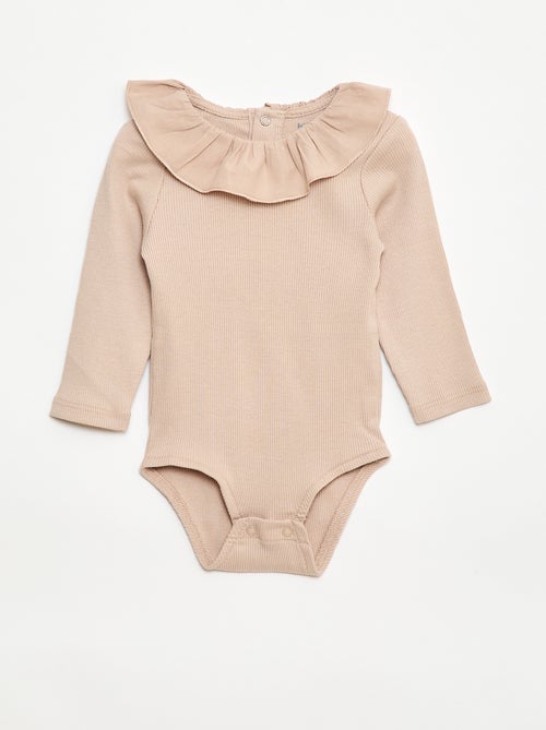 Rompertje van ribstof met kraagje - Kiabi