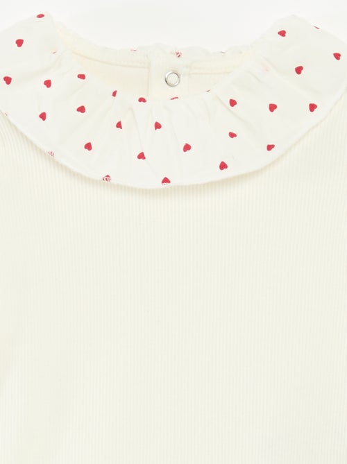 Rompertje van ribstof met kraagje - Kiabi